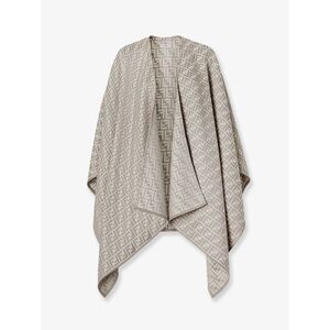 Fendi Women Ff Silk And Wool Poncho